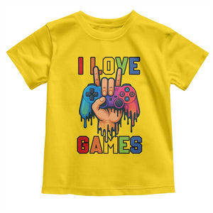 I Love Games Colorful Gamer Controller Gift Toddler T Shirt TS12 Daisy Print Your Wear
