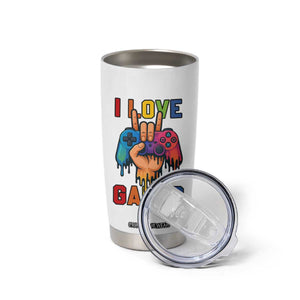 I Love Games Colorful Gamer Controller Gift Tumbler Cup TS12 Print Your Wear