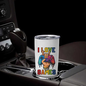 I Love Games Colorful Gamer Controller Gift Tumbler Cup TS12 Print Your Wear