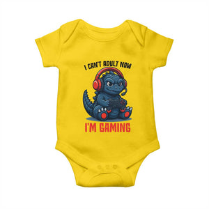 I Cant Adult Now Im Gaming Baby Onesie Funny Monster Playing Video Game TS12 Daisy Print Your Wear