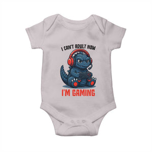 I Cant Adult Now Im Gaming Baby Onesie Funny Monster Playing Video Game TS12 Ice Gray Print Your Wear