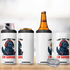 I Cant Adult Now Im Gaming 4 in 1 Can Cooler Tumbler Funny Monster Playing Video Game TS12 Print Your Wear
