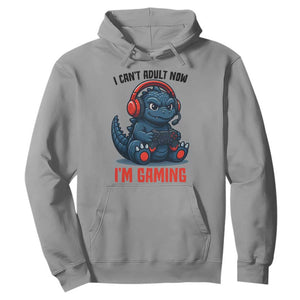 I Cant Adult Now Im Gaming Hoodie Funny Monster Playing Video Game TS12 Sport Gray Print Your Wear