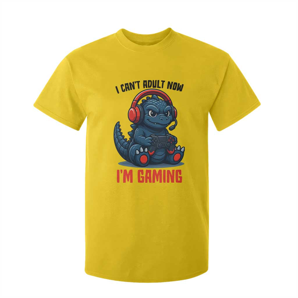I Cant Adult Now Im Gaming T Shirt For Kid Funny Monster Playing Video Game TS12 Daisy Print Your Wear