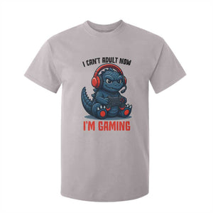 I Cant Adult Now Im Gaming T Shirt For Kid Funny Monster Playing Video Game TS12 Ice Gray Print Your Wear