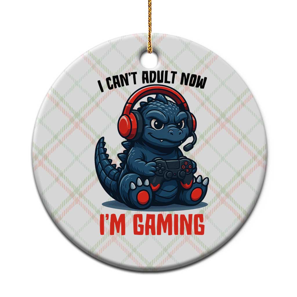 I Cant Adult Now Im Gaming Ceramic Ornament Funny Monster Playing Video Game TS12 1pc Christmas Plaid Print Your Wear