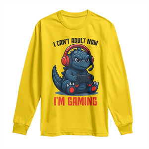 I Cant Adult Now Im Gaming Long Sleeve Shirt Funny Monster Playing Video Game TS12 Daisy Print Your Wear