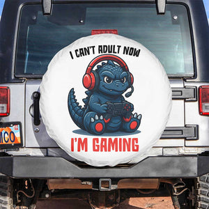I Cant Adult Now Im Gaming Spare Tire Cover Funny Monster Playing Video Game TS12 No hole White Print Your Wear