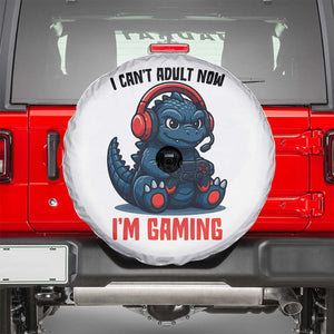 I Cant Adult Now Im Gaming Spare Tire Cover Funny Monster Playing Video Game TS12 White Print Your Wear