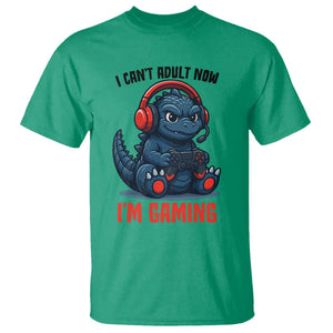 I Cant Adult Now Im Gaming T Shirt Funny Monster Playing Video Game TS12 Irish Green Print Your Wear