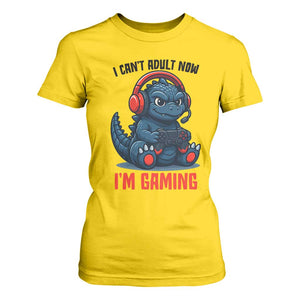 I Cant Adult Now Im Gaming T Shirt For Women Funny Monster Playing Video Game TS12 Daisy Print Your Wear