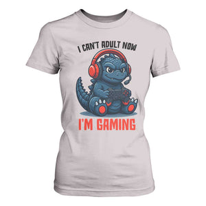 I Cant Adult Now Im Gaming T Shirt For Women Funny Monster Playing Video Game TS12 Ice Gray Print Your Wear