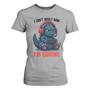 I Cant Adult Now Im Gaming T Shirt For Women Funny Monster Playing Video Game TS12 Sport Gray Print Your Wear