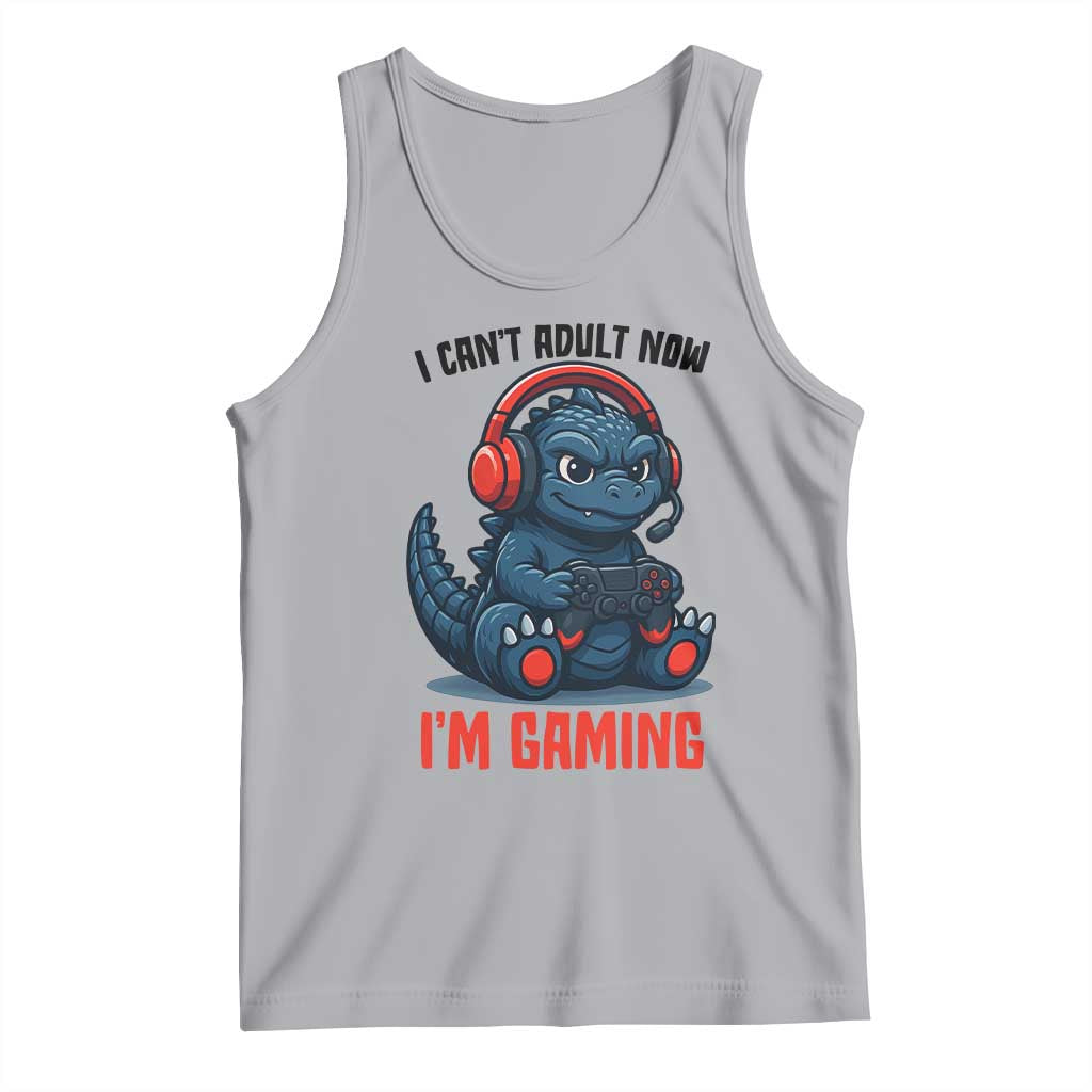 I Cant Adult Now Im Gaming Tank Top Funny Monster Playing Video Game TS12 Athletic Heather Print Your Wear