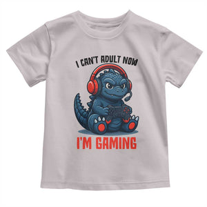I Cant Adult Now Im Gaming Toddler T Shirt Funny Monster Playing Video Game TS12 Ice Gray Print Your Wear