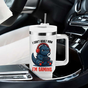 I Cant Adult Now Im Gaming Tumbler With Handle Funny Monster Playing Video Game TS12 Print Your Wear