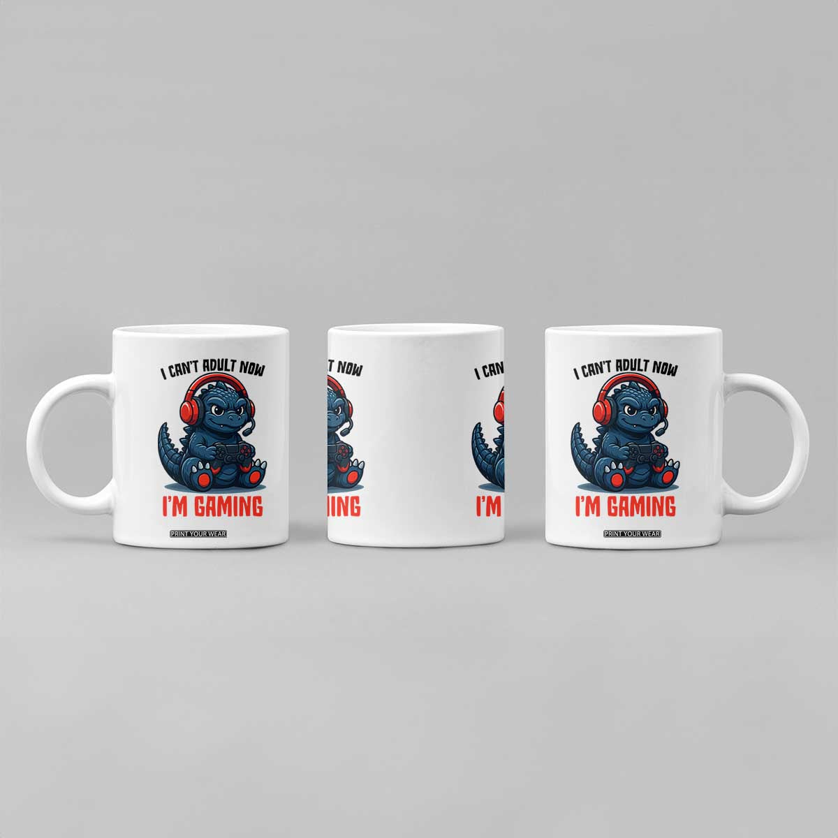 I Cant Adult Now Im Gaming Coffee Mug Funny Monster Playing Video Game TS12 Print Your Wear