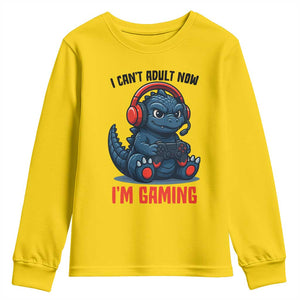 I Cant Adult Now Im Gaming Youth Sweatshirt Funny Monster Playing Video Game TS12 Daisy Print Your Wear