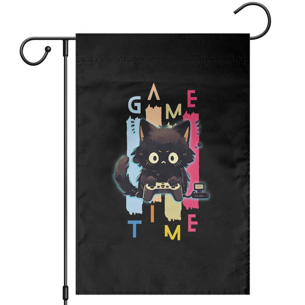 Game Time Garden Flag Cute Black Cat Gamer Lover Gift TS12 Black Print Your Wear