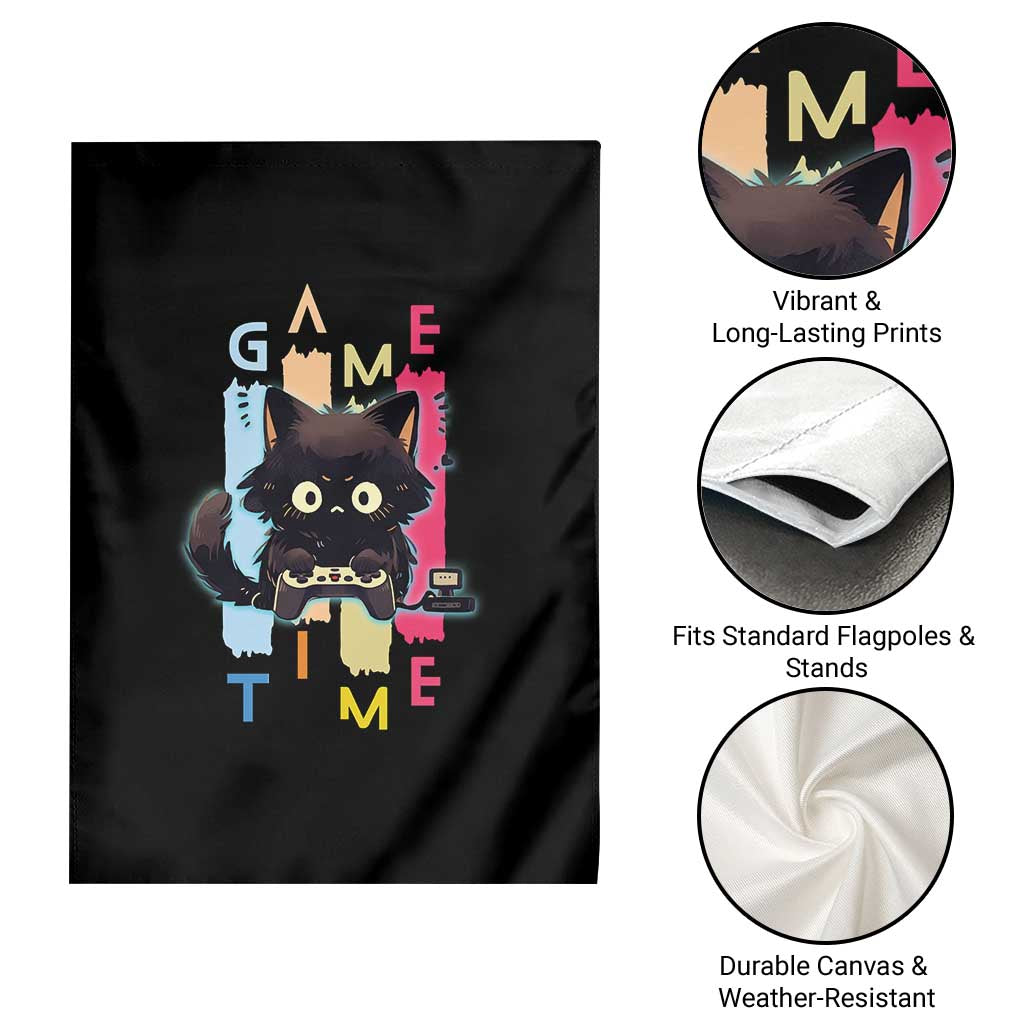 Game Time Garden Flag Cute Black Cat Gamer Lover Gift TS12 Print Your Wear