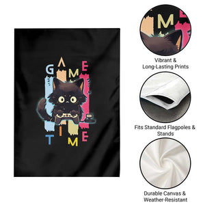 Game Time Garden Flag Cute Black Cat Gamer Lover Gift TS12 Print Your Wear
