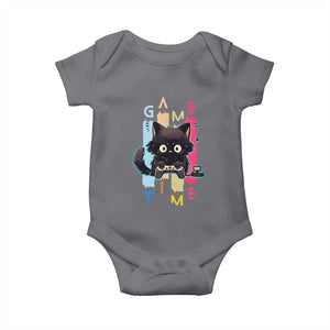 Game Time Baby Onesie Cute Black Cat Gamer Lover Gift TS12 Charcoal Print Your Wear