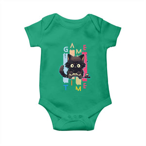 Game Time Baby Onesie Cute Black Cat Gamer Lover Gift TS12 Irish Green Print Your Wear