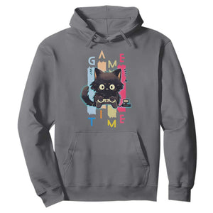 Game Time Hoodie Cute Black Cat Gamer Lover Gift TS12 Charcoal Print Your Wear