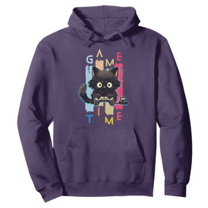 Game Time Hoodie Cute Black Cat Gamer Lover Gift TS12 Purple Print Your Wear