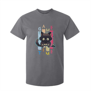 Game Time T Shirt For Kid Cute Black Cat Gamer Lover Gift TS12 Charcoal Print Your Wear