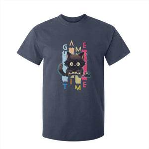 Game Time T Shirt For Kid Cute Black Cat Gamer Lover Gift TS12 Navy Print Your Wear