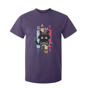 Game Time T Shirt For Kid Cute Black Cat Gamer Lover Gift TS12 Purple Print Your Wear