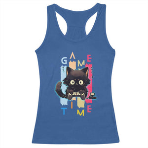Game Time Racerback Tank Top Cute Black Cat Gamer Lover Gift TS12 Royal Blue Print Your Wear