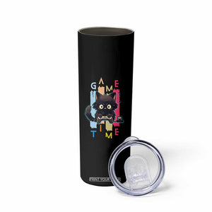 Game Time Skinny Tumbler Cute Black Cat Gamer Lover Gift TS12 Print Your Wear