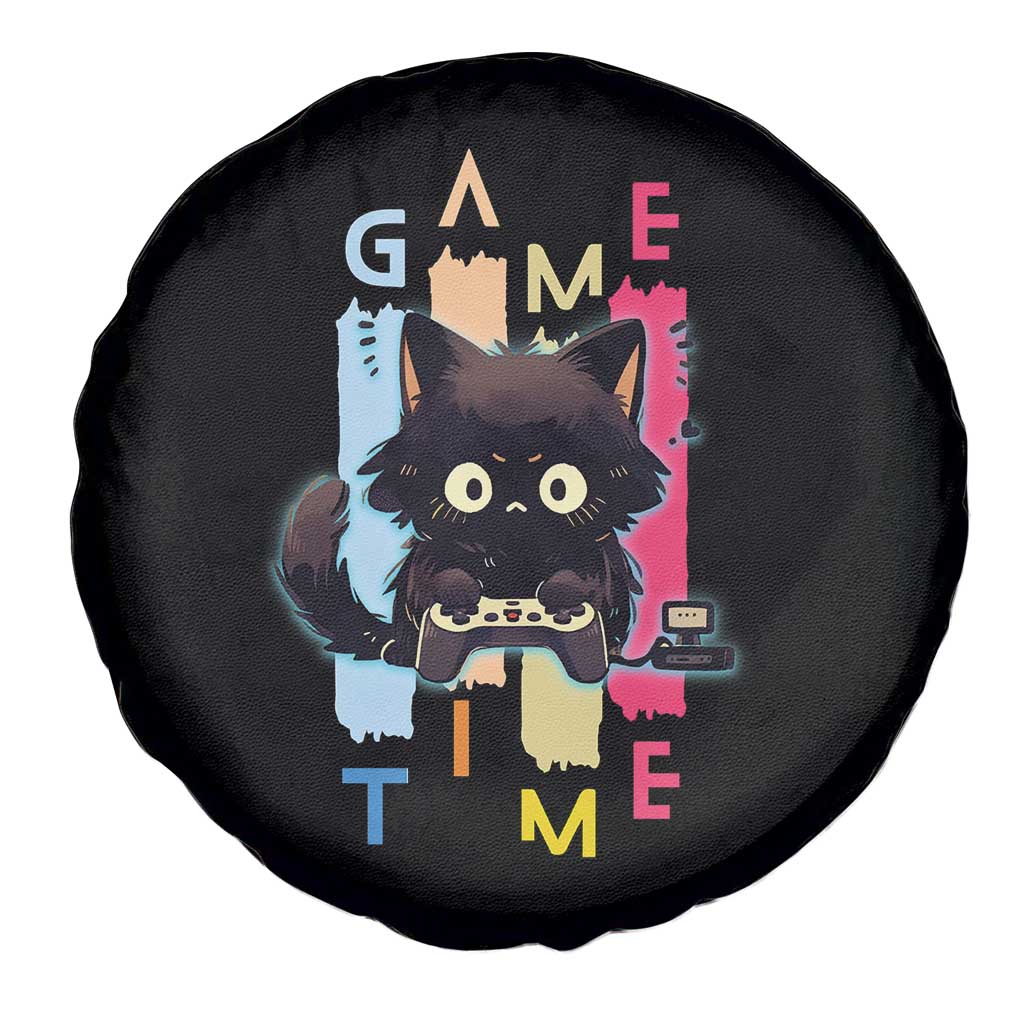 Game Time Spare Tire Cover Cute Black Cat Gamer Lover Gift TS12 Print Your Wear