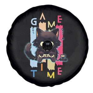 Game Time Spare Tire Cover Cute Black Cat Gamer Lover Gift TS12 Print Your Wear