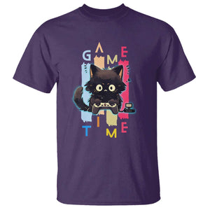 Game Time T Shirt Cute Black Cat Gamer Lover Gift TS12 Purple Print Your Wear