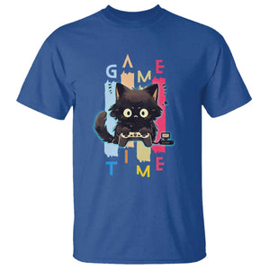 Game Time T Shirt Cute Black Cat Gamer Lover Gift TS12 Royal Blue Print Your Wear