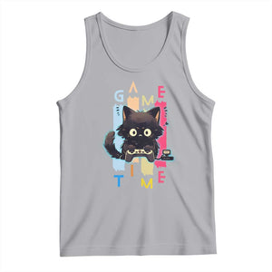 Game Time Tank Top Cute Black Cat Gamer Lover Gift TS12 Athletic Heather Print Your Wear