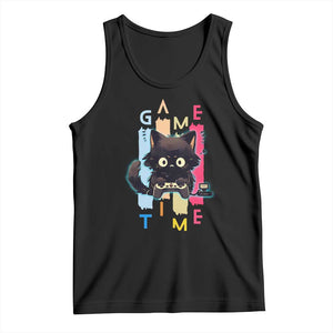 Game Time Tank Top Cute Black Cat Gamer Lover Gift TS12 Black Print Your Wear