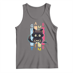 Game Time Tank Top Cute Black Cat Gamer Lover Gift TS12 Deep Heather Print Your Wear