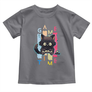Game Time Toddler T Shirt Cute Black Cat Gamer Lover Gift TS12 Charcoal Print Your Wear