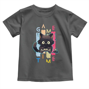 Game Time Toddler T Shirt Cute Black Cat Gamer Lover Gift TS12 Dark Heather Print Your Wear