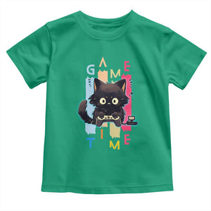 Game Time Toddler T Shirt Cute Black Cat Gamer Lover Gift TS12 Irish Green Print Your Wear
