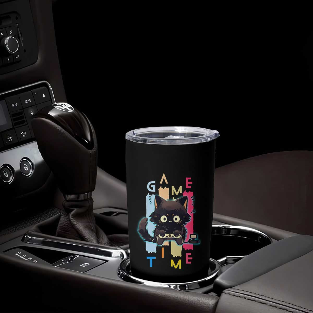 Game Time Tumbler Cup Cute Black Cat Gamer Lover Gift TS12 Print Your Wear