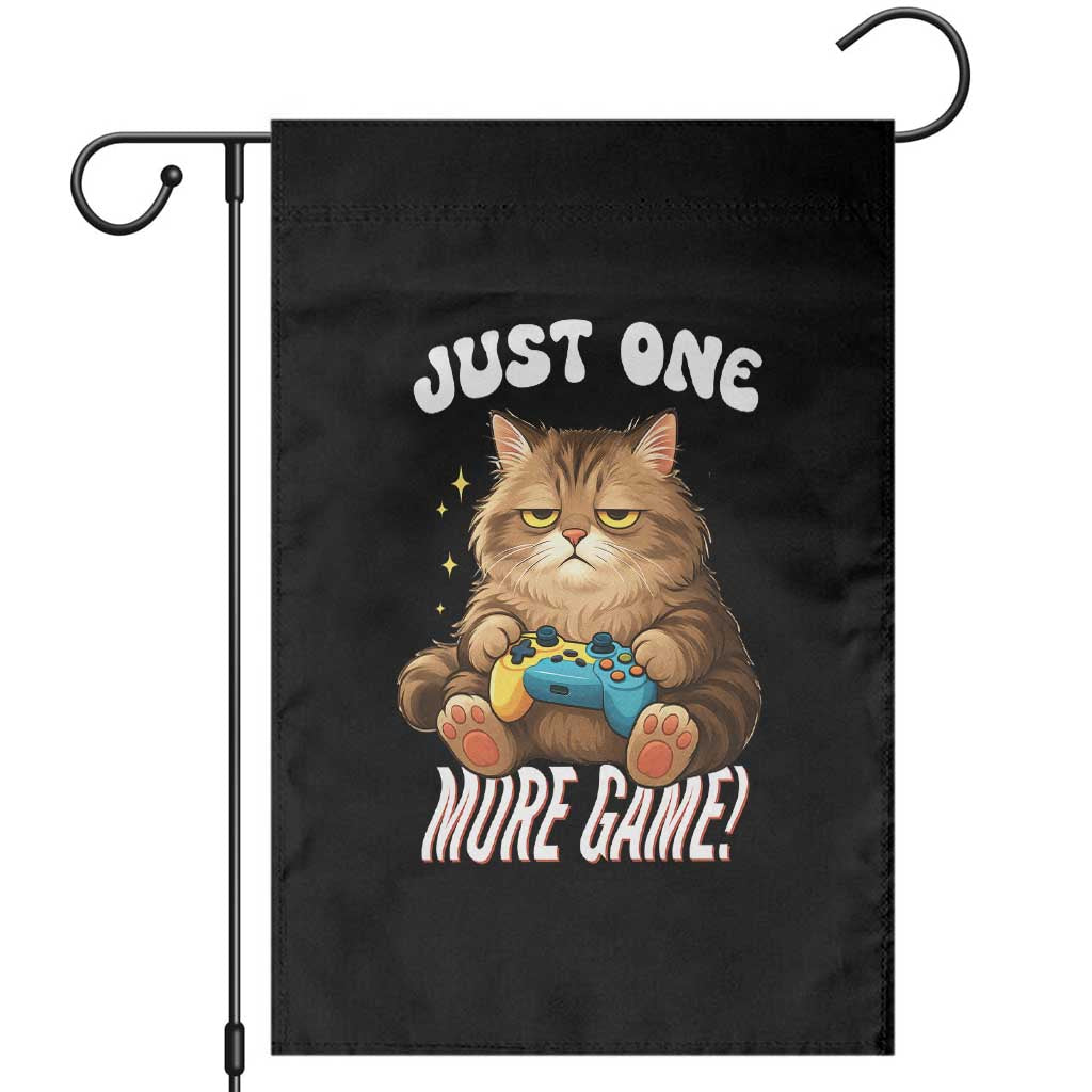Just One More Game Garden Flag Funny Lazy Cat Playing Video Game TS12 Black Print Your Wear