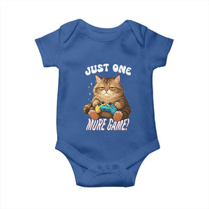Just One More Game Baby Onesie Funny Lazy Cat Playing Video Game TS12 Royal Blue Print Your Wear