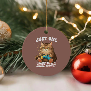 Just One More Game Ceramic Ornament Funny Lazy Cat Playing Video Game TS12 1pc Mocha Print Your Wear