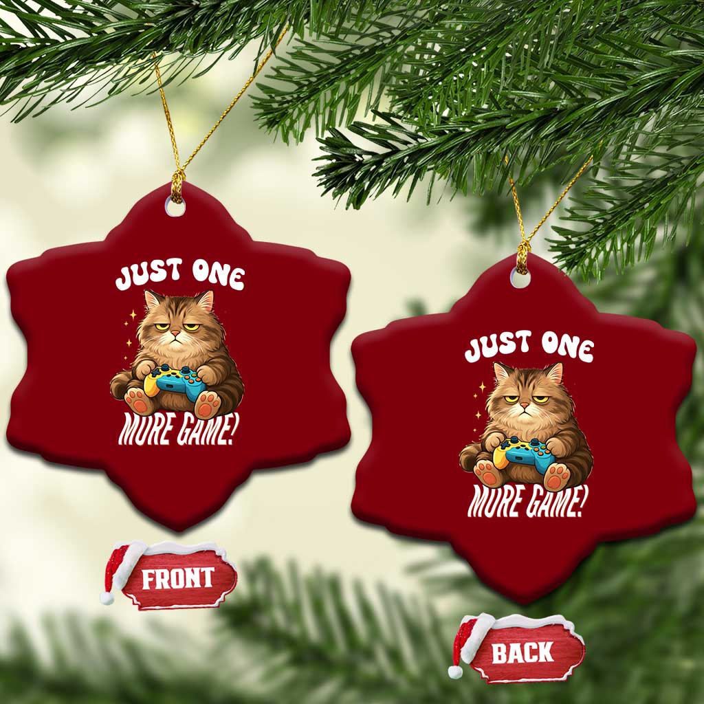 Just One More Game Ceramic Ornament Funny Lazy Cat Playing Video Game TS12 Print Your Wear