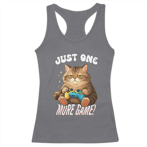 Just One More Game Racerback Tank Top Funny Lazy Cat Playing Video Game TS12 Charcoal Print Your Wear